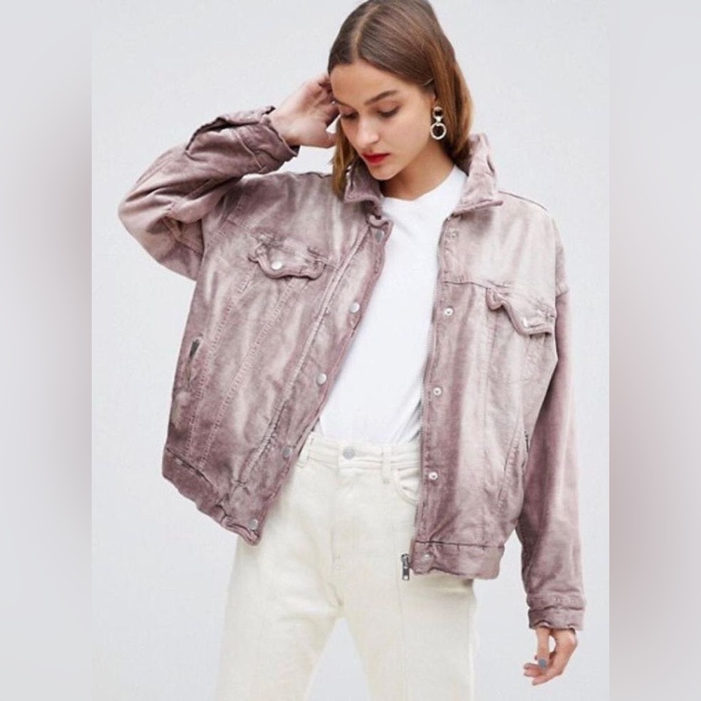 Free People Velvet trucker Jacket, Size Medium